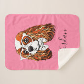 無頓着なチャールズ王スパニエル犬のポートレート|はあなたの加えます シェルパブランケット (正面(横))