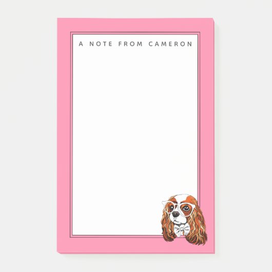 無頓着なチャールズ王スパニエル犬のポートレート|はあなたの加えます ポストイット (正面)