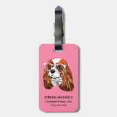 無頓着なチャールズ王スパニエル犬のポートレート|はあなたの加えます ラゲッジタグ (裏面縦)