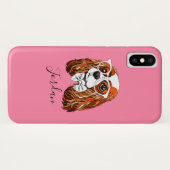 無頓着なチャールズ王スパニエル犬のポートレート|はあなたの加えます Case-Mate iPhoneケース (裏面(横))