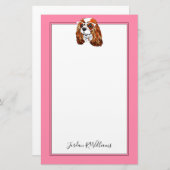 無頓着なチャールズ王スパニエル犬のポートレート|は名前を加えます 便箋 (正面/裏面)