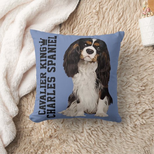 無頓着なチャールズ王スパニエル犬の図解入りの、写真付きのな枕 クッション (ブランケット)