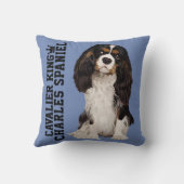 無頓着なチャールズ王スパニエル犬の図解入りの、写真付きのな枕 クッション (裏面)