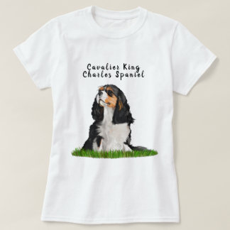 無頓着なチャールズ王スパニエル犬の図解入りの、写真付きのなTシャツ Tシャツ