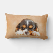 無頓着なチャールズ王スパニエル犬の子犬 ランバークッション (裏面)