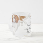 無頓着なチャールズ王スパニエル犬の曇らされたマグ フロストグラスマグカップ (正面左)