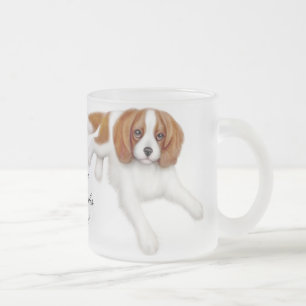 無頓着なチャールズ王スパニエル犬の曇らされたマグ フロストグラスマグカップ