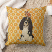 無頓着なチャールズ王スパニエル犬及びフクロウの枕 クッション (ブランケット)
