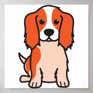 無頓着なチャールズ王スパニエル犬犬の漫画 ポスター