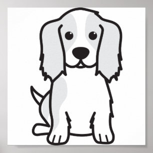 無頓着なチャールズ王スパニエル犬犬の漫画 ポスター