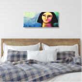 無題抽象芸術デジタルポートレートの女性 キャンバスプリント (インサイチュ (寝室))