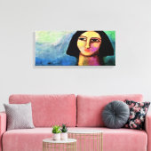 無題抽象芸術デジタルポートレートの女性 キャンバスプリント (インサイチュ (リビング))