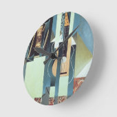 無題(キャンバス上の油) ラウンド壁時計 (傾斜)