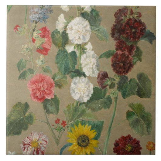 無題(花) (油船上に) タイル (正面)