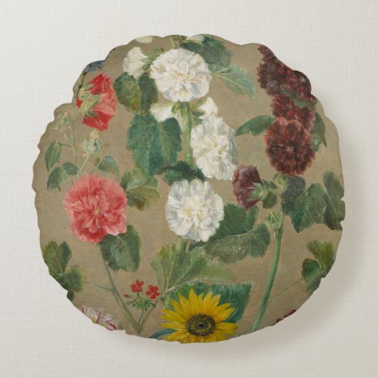 無題(花) (油船上に) ラウンドクッション (正面)