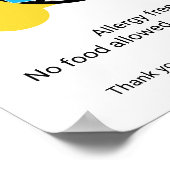 無食スクールバスアレルギー安全地域 ポスター (角)