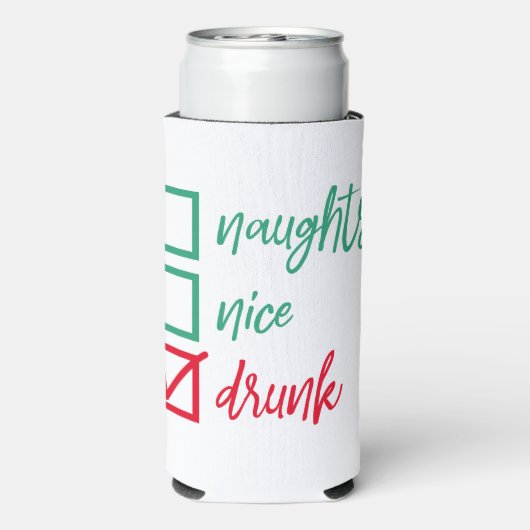 無飲数かいけな良い |おもしろいクリスマス スリム缶クーラー (Seltzer裏面)