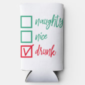 無飲数かいけな良い |おもしろいクリスマス スリム缶クーラー (正面)