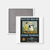 無駄なし – 冬の準備を望まない マグネット (正面/裏面)