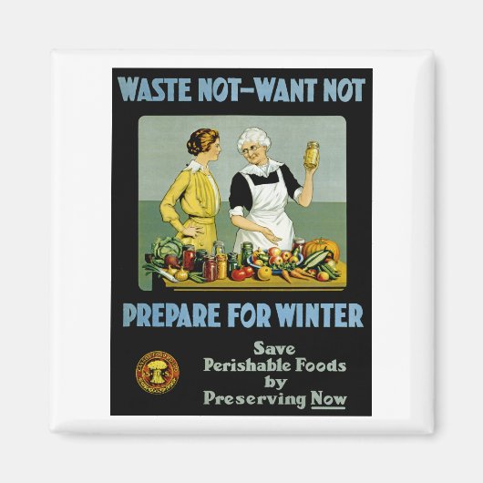 無駄なし – 冬の準備を望まない マグネット (正面)