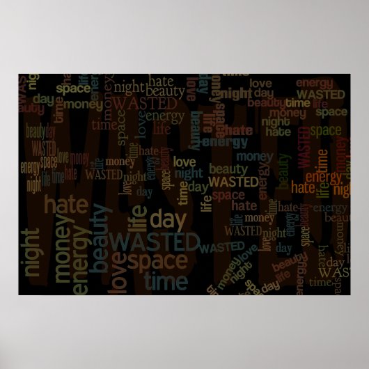 無駄な単語のコラージュ ポスター (正面)