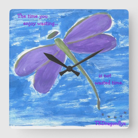 無駄楽しむな時間…無駄な時間ではない。 スクエア壁時計 (正面)