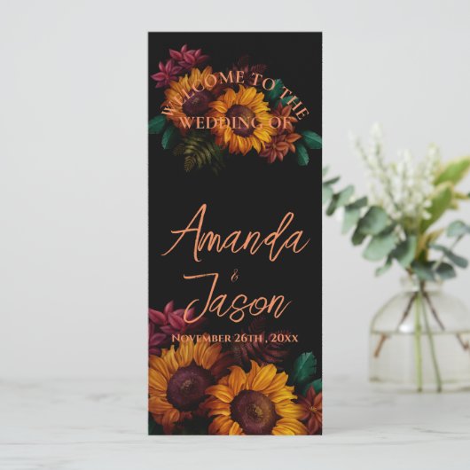 焦かわいらし素朴焦オレンジフローラ結婚式 プログラム (スタンド正面)