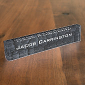 焦がされた木 デスクネームプレート (側面)