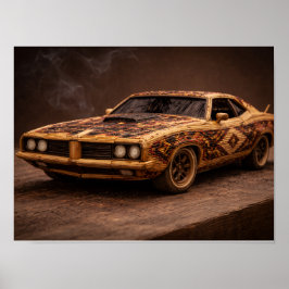 焦がれたマッチ ヴィンテージ マッスル カー — テクスチャード ポスター