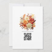 焦げたオレンジとクリームのフラワーズ ウェディング 招待状 (裏面)