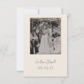 焦げたオレンジとセージ結婚グリーンのサンキューカード サンキューカード (裏面)