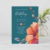 焦げたオレンジと暗いティール（緑がかった色）誕生日 (スタンド正面)