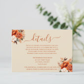 焦げたオレンジと錆のフローラ詳細エンクロージャ 招待状 (スタンド正面)