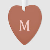 焦げたオレンジカスタム色のモノグラム写真 オーナメント (正面)