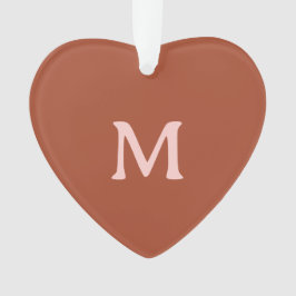 焦げたオレンジカスタム色のモノグラム写真 オーナメント