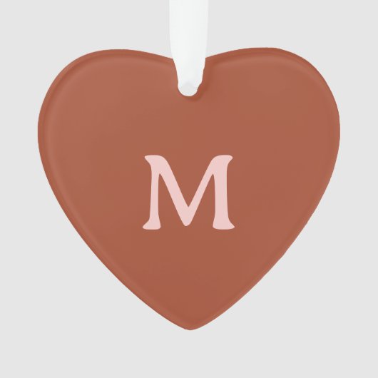 焦げたオレンジカスタム色のモノグラム写真 オーナメント (正面)