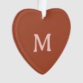 焦げたオレンジカスタム色のモノグラム写真 オーナメント (正面)