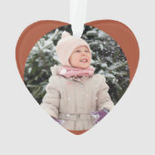 焦げたオレンジカスタム色のモノグラム写真 オーナメント (裏面)