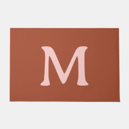 焦げたオレンジカスタム色モノグラム ドアマット