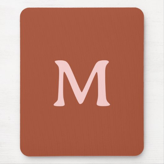 焦げたオレンジカスタム色モノグラム マウスパッド (正面)