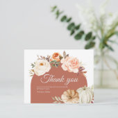 焦げたオレンジカボチャ赤ちゃんシャワーサンキューカード サンキューカード (スタンド正面)