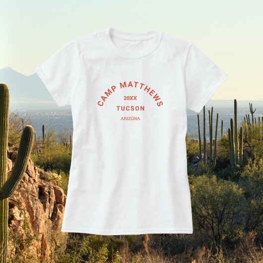 焦げたオレンジクレストファミリーキャンピングトリップウォメンズ Tシャツ