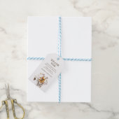 焦げたオレンジシンプル色のワイルドフラワー秋フローラ ギフトタグ (より糸付き)