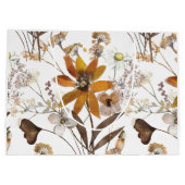 焦げたオレンジシンプル色のワイルドフラワー秋フローラ ラージペーパーバッグ (裏面)