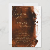焦げたオレンジテラコッタウォーター結婚カラー 招待状 (正面)