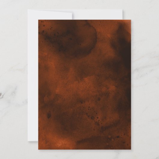 焦げたオレンジテラコッタウォーター結婚カラー 招待状 (裏面)