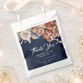 焦げたオレンジバラテラコッタフローラネイビー結婚ズ フェイバーバッグ