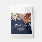 焦げたオレンジバラテラコッタフローラネイビー結婚ズ フェイバーバッグ (正面)