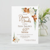 焦げたオレンジフローラ65th誕生日ディナーパーティー 招待状 (スタンド正面)