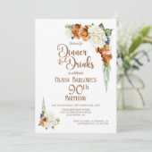 焦げたオレンジフローラ90th誕生日ディナーパーティー 招待状 (スタンド正面)